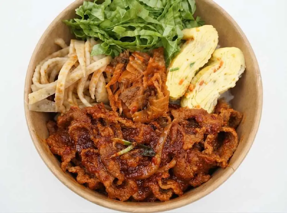 PORK BULGOGI RICE BOWL at Rice Junky
