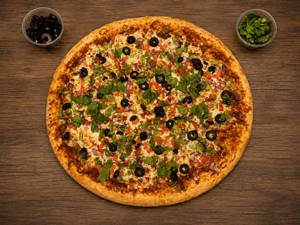 Vegetable Combination Pizza. at My Indian Pizza