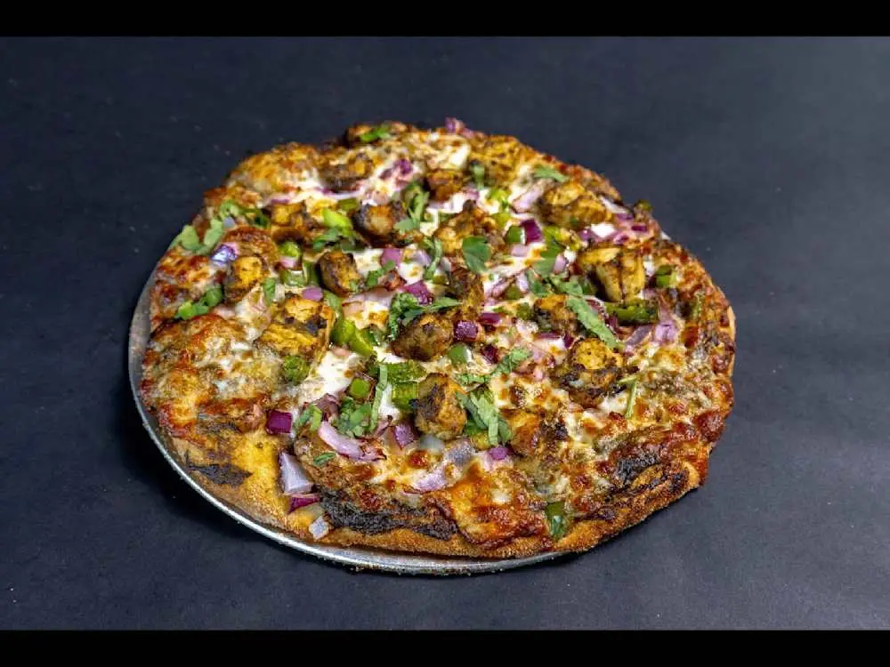 Saag Chicken Pizza at My Indian Pizza