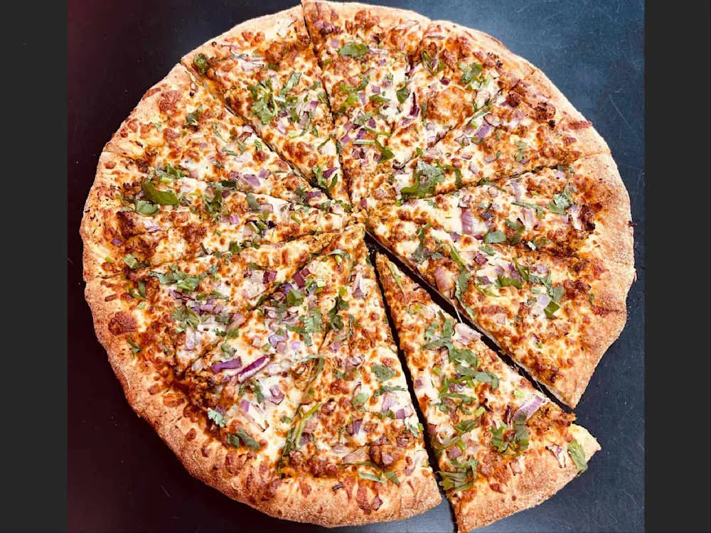 Chicken Keema Pizza at My Indian Pizza