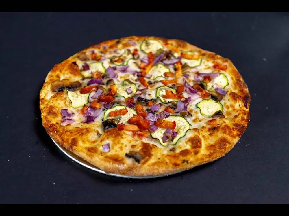 Creamy Garlic Vegetarian Pizza at My Indian Pizza