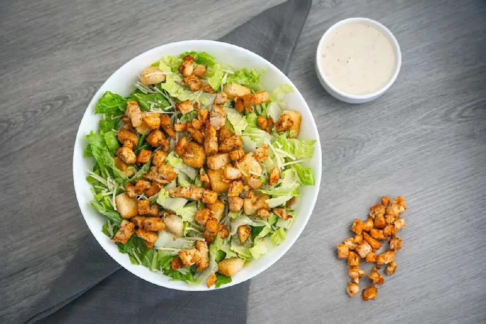 Spicy Chicken Caesar Salad at Curry Pizza House