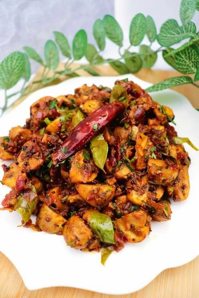 Mushroom Pepper Fry at Bhimavaram Ruchulu Fremont