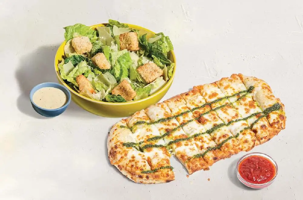 Pesto Garlic Cheesy Bread + choice of side at Blaze Pizza