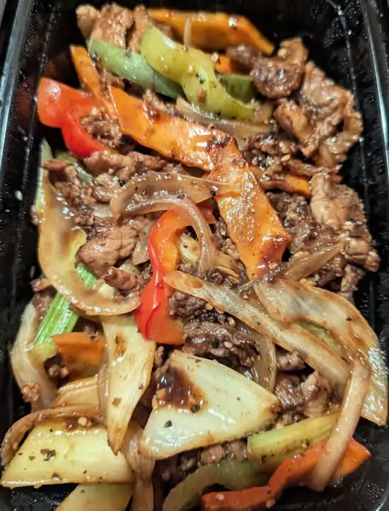 Black Pepper Beef at Burma Bay Cafe