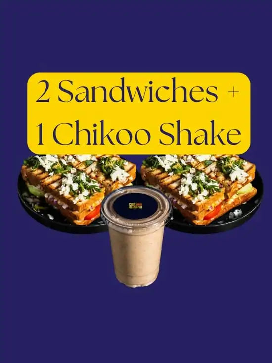 Sandwiches (2) + Chickoo Shake (1) at CarKhaana