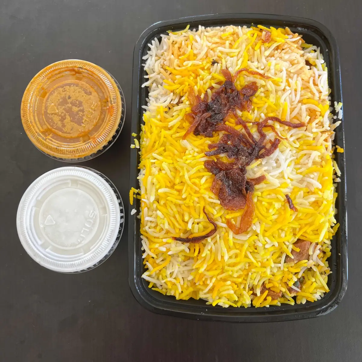 Mutton fry Biryani at Charminar Indian Restaurant and Catering | Fremont
