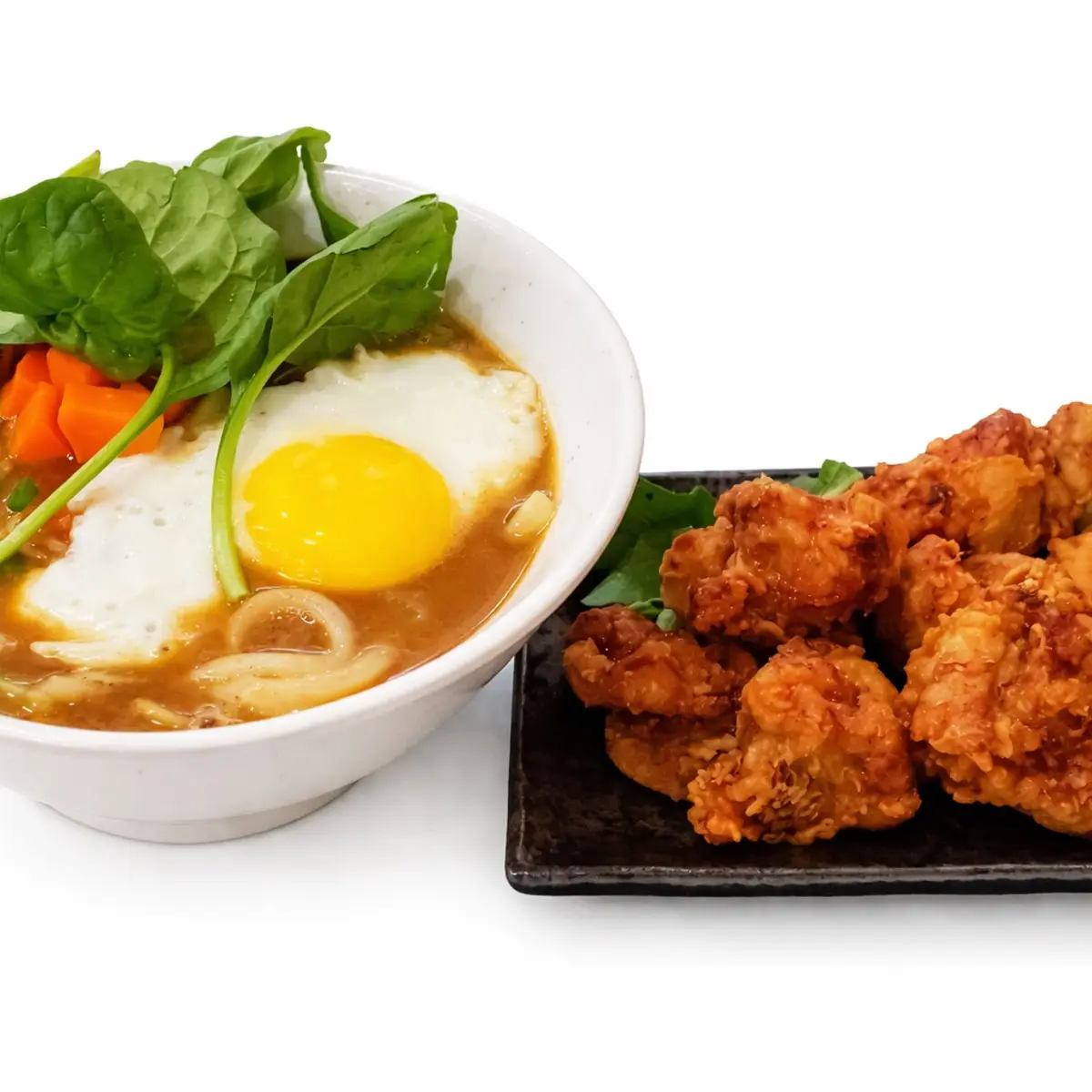 Curry Udon: Karaage w/Sunny Side Up at Demiya