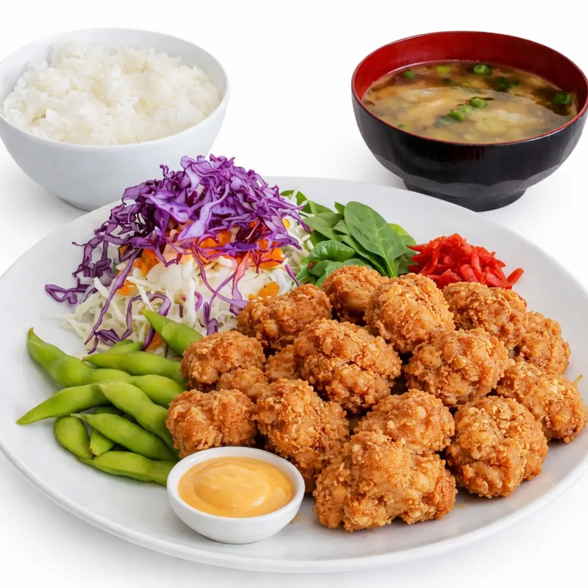 Teishoku: Karaage Miso Soup at Demiya