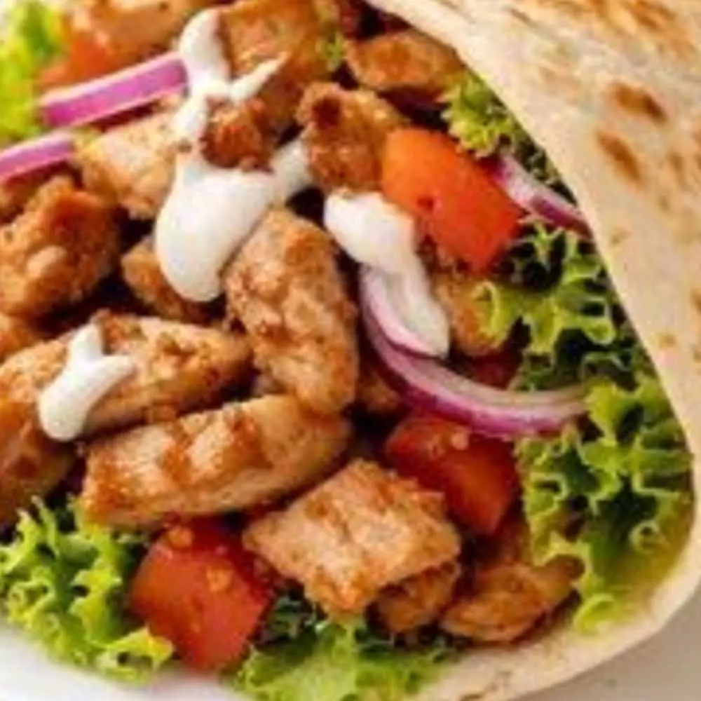 Butter Chicken Wrap at Desi Dough Pizza