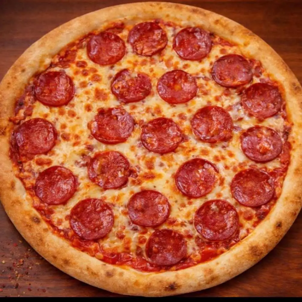 Halal Pepperoni Pizza at Desi Dough Pizza