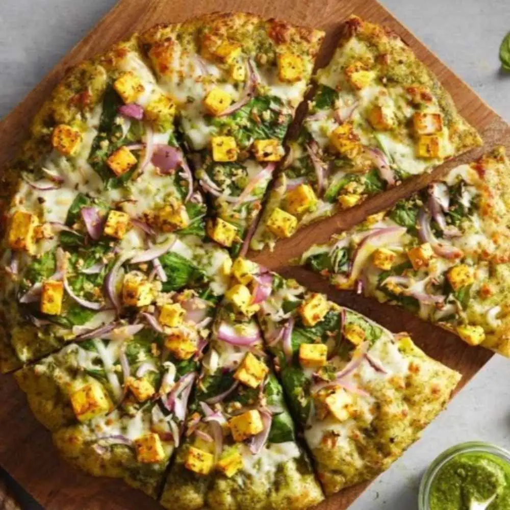 Palak Paneer Pizza. at Desi Dough Pizza