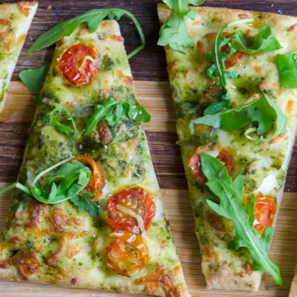 Pesto Flatbread at Desi Dough Pizza
