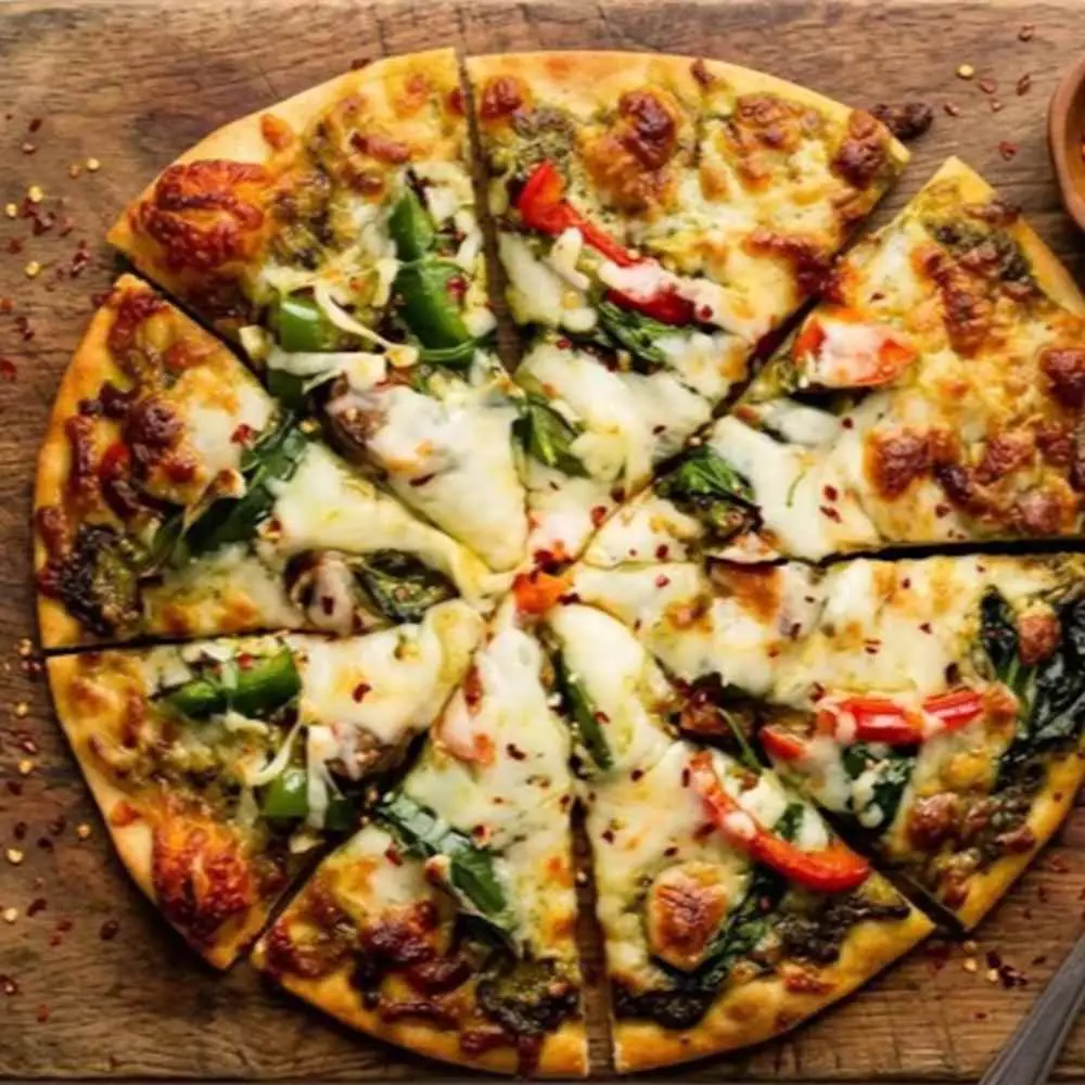 Pesto Veggie Pizza at Desi Dough Pizza