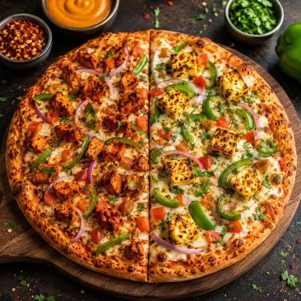 Small Half N Half Pizza at Desi Dough Pizza