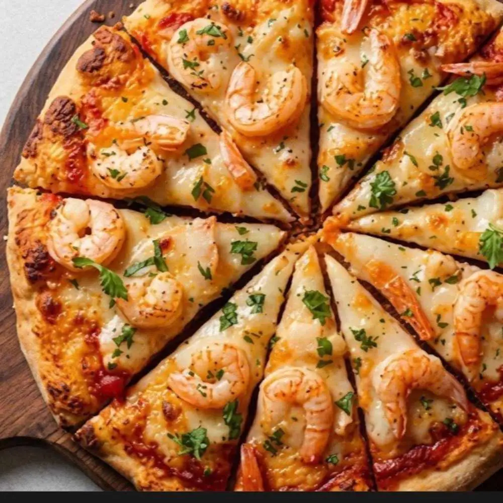 Tandoori Shrimp Pizza at Desi Dough Pizza
