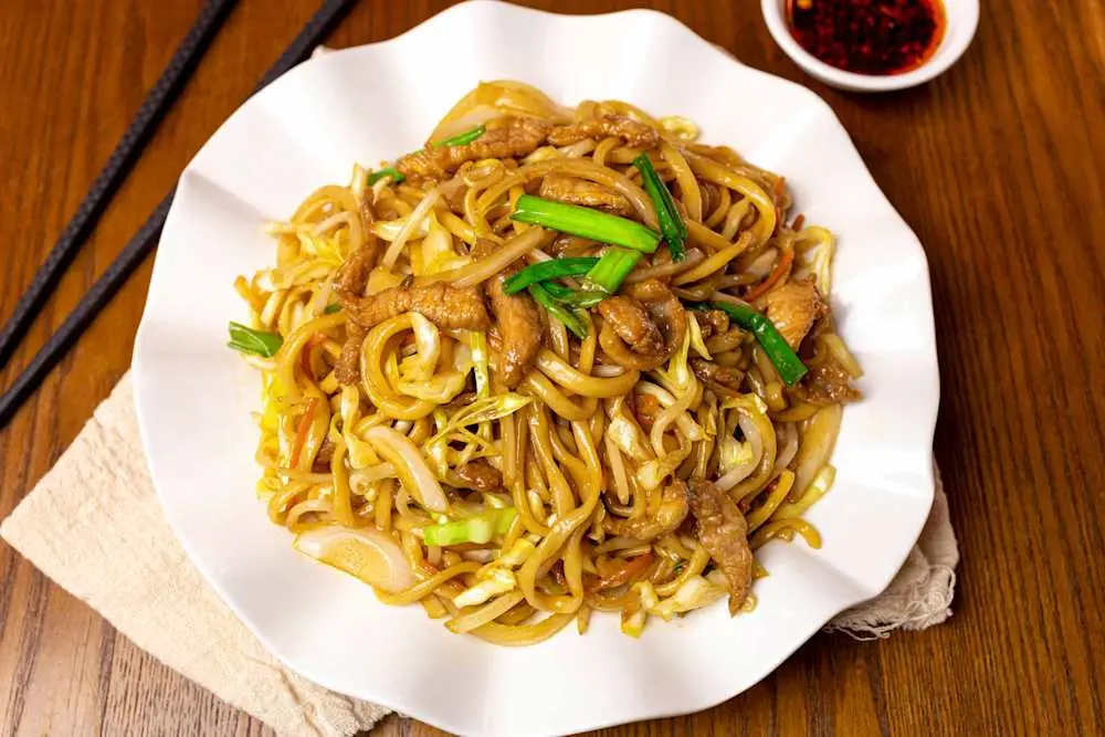 Pork Chow Mein at Din Ding Dumpling House