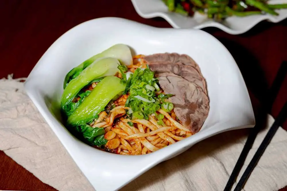Spicy Garlic Noodle with Beef at Din Ding Dumpling House