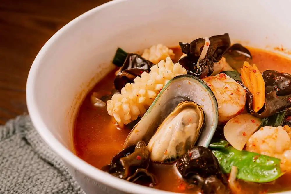Spicy Seafood Noodle at Din Ding Dumpling House