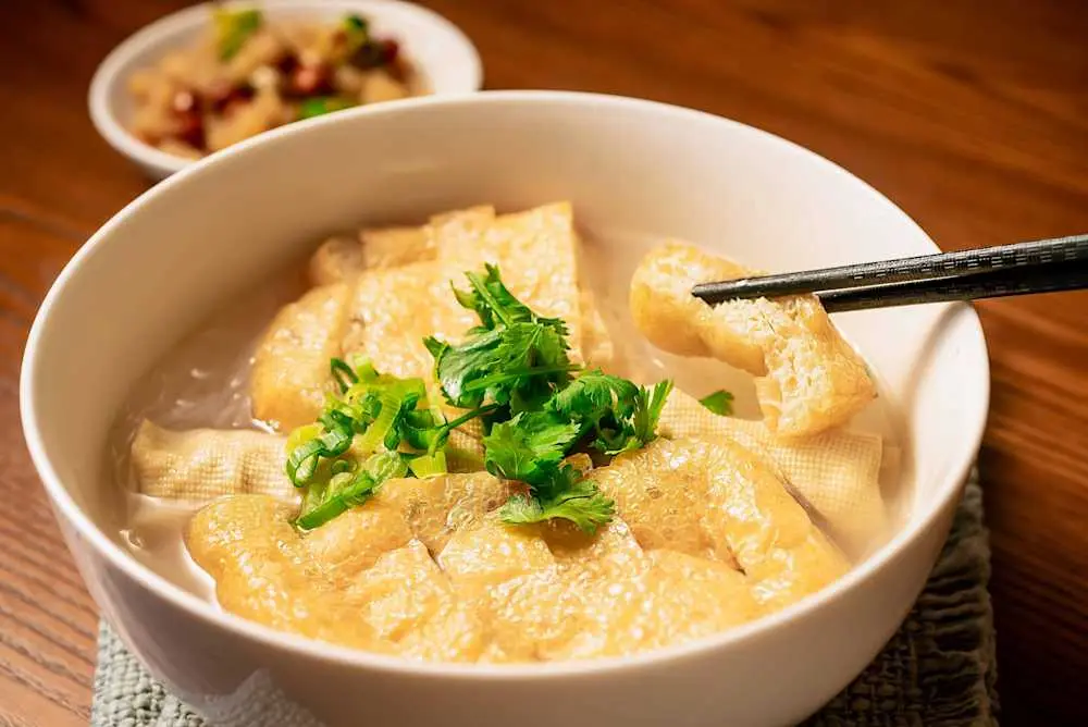 Tofu Puff and Thin Noodle Soup at Din Ding Dumpling House
