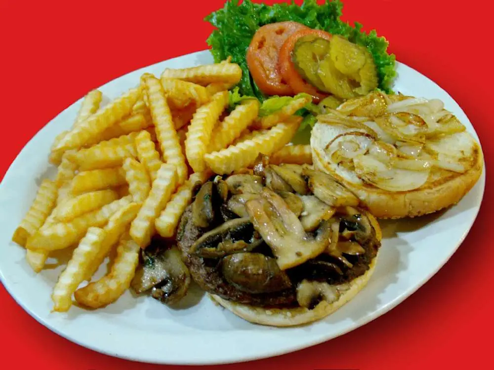Mushroom Burger at Dina's Family Restaurant