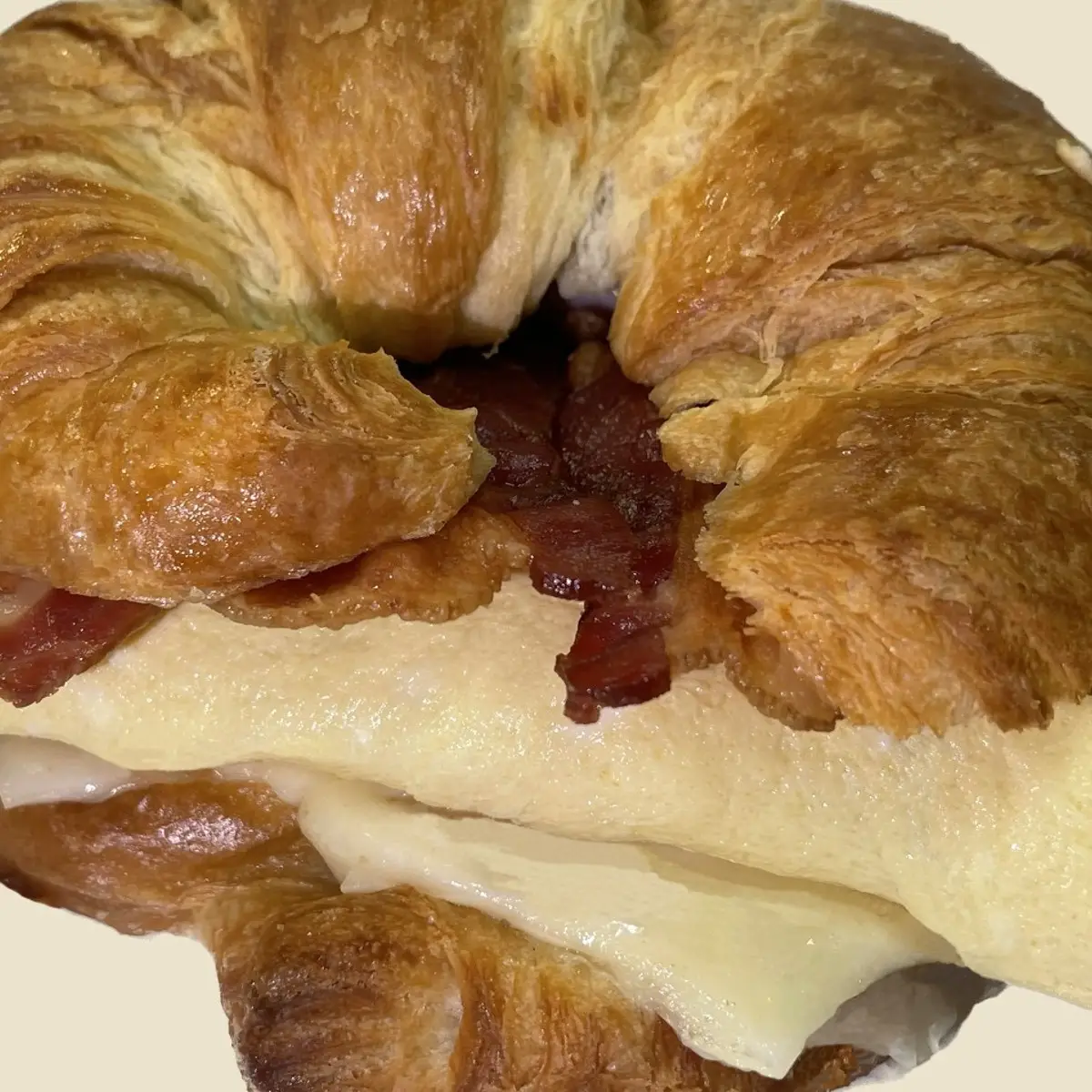 Bacon, Egg and Swiss Cheese Croissant at Donut House