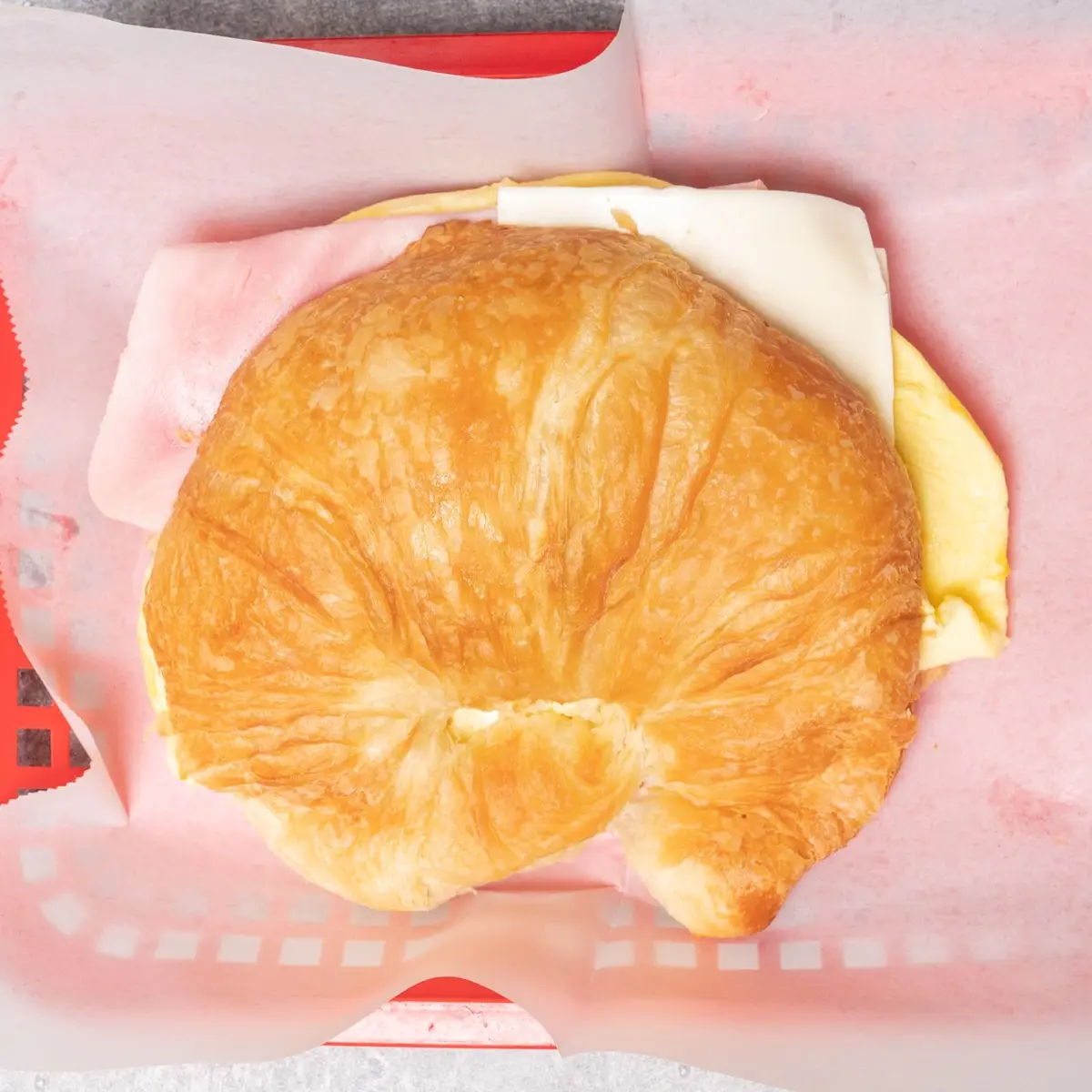Baked Ham + Swiss Cheese Croissant at Donut House