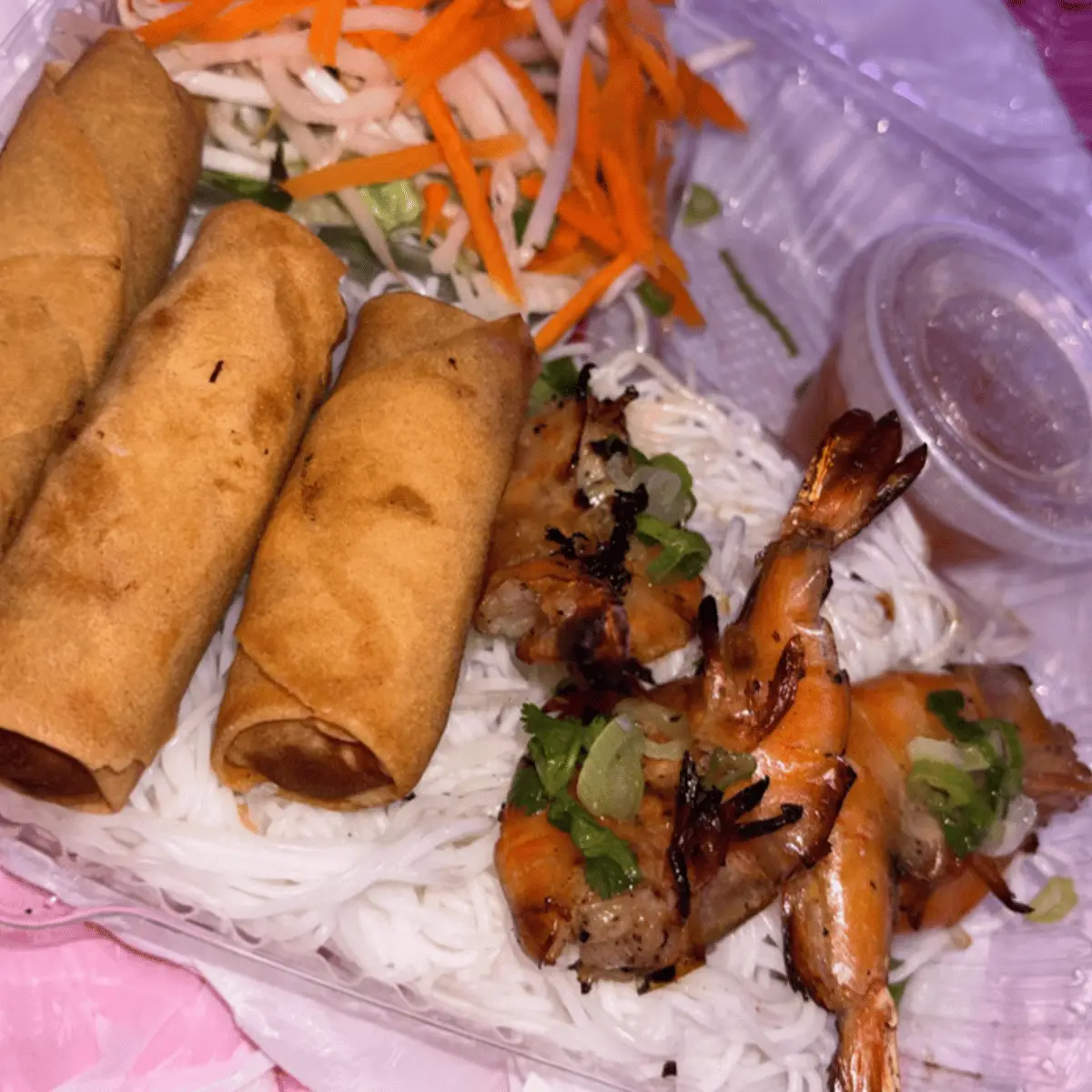 Egg Roll, Grilled Shrimp, Vermicelli Noodles at Dope pho