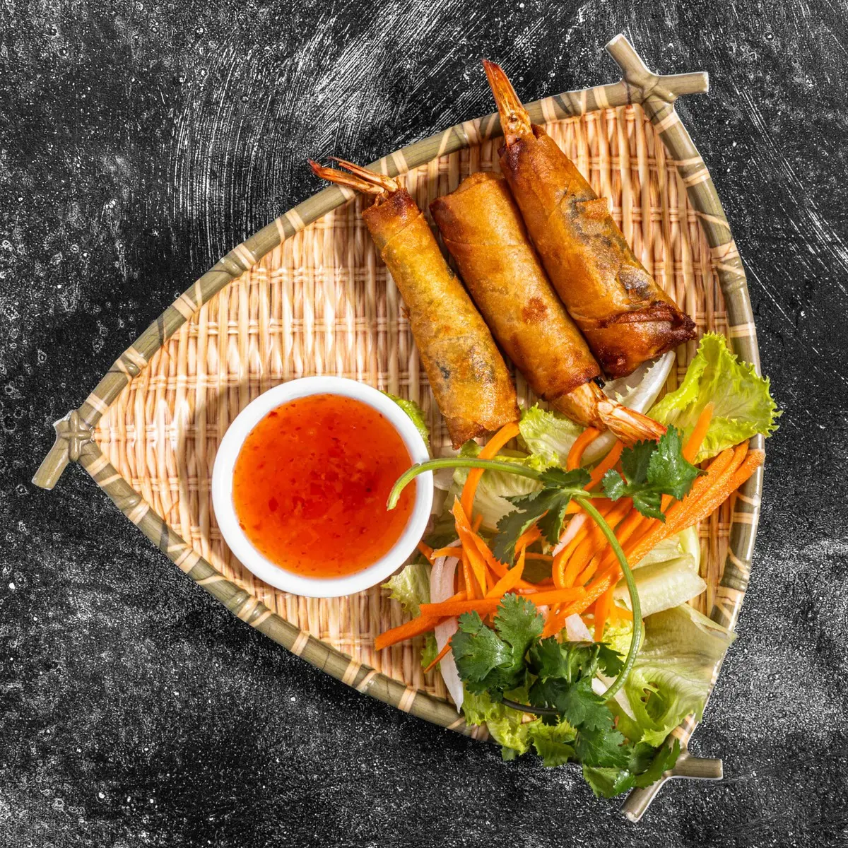 Rocket Shrimp Egg Rolls at Dope pho
