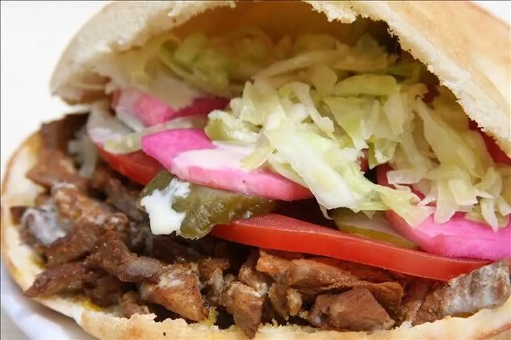 Lamb Shawarma Sandwich at Falafel, etc.