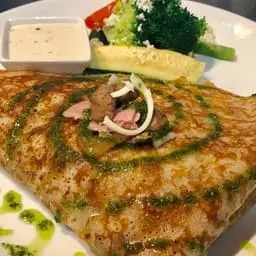 Pizza Crepes at Frodo Joe's Petit Cafe