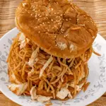 Aloo Patty Noodle Burger at Hint of Desi
