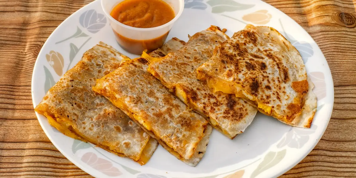 Butter chicken Quesadilla at Hint of Desi