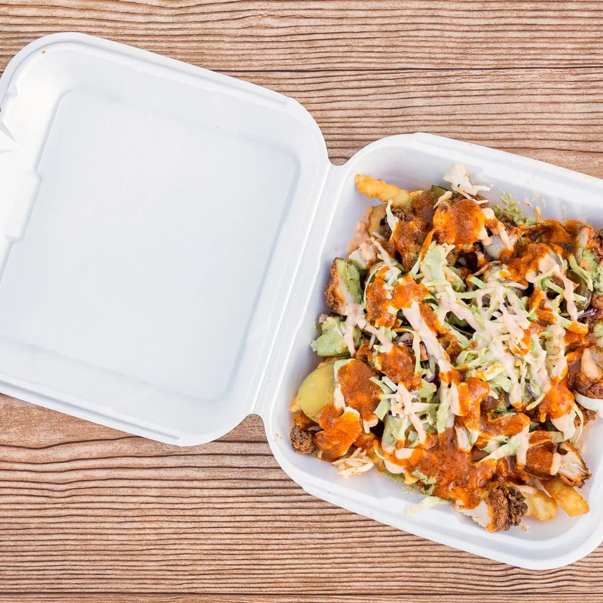 Chicken tikka loaded fries at Hint of Desi