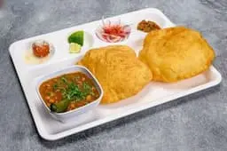 Chhole Bhature W/Gulab Jamun at Honest Indian Vegetarian Restaurant