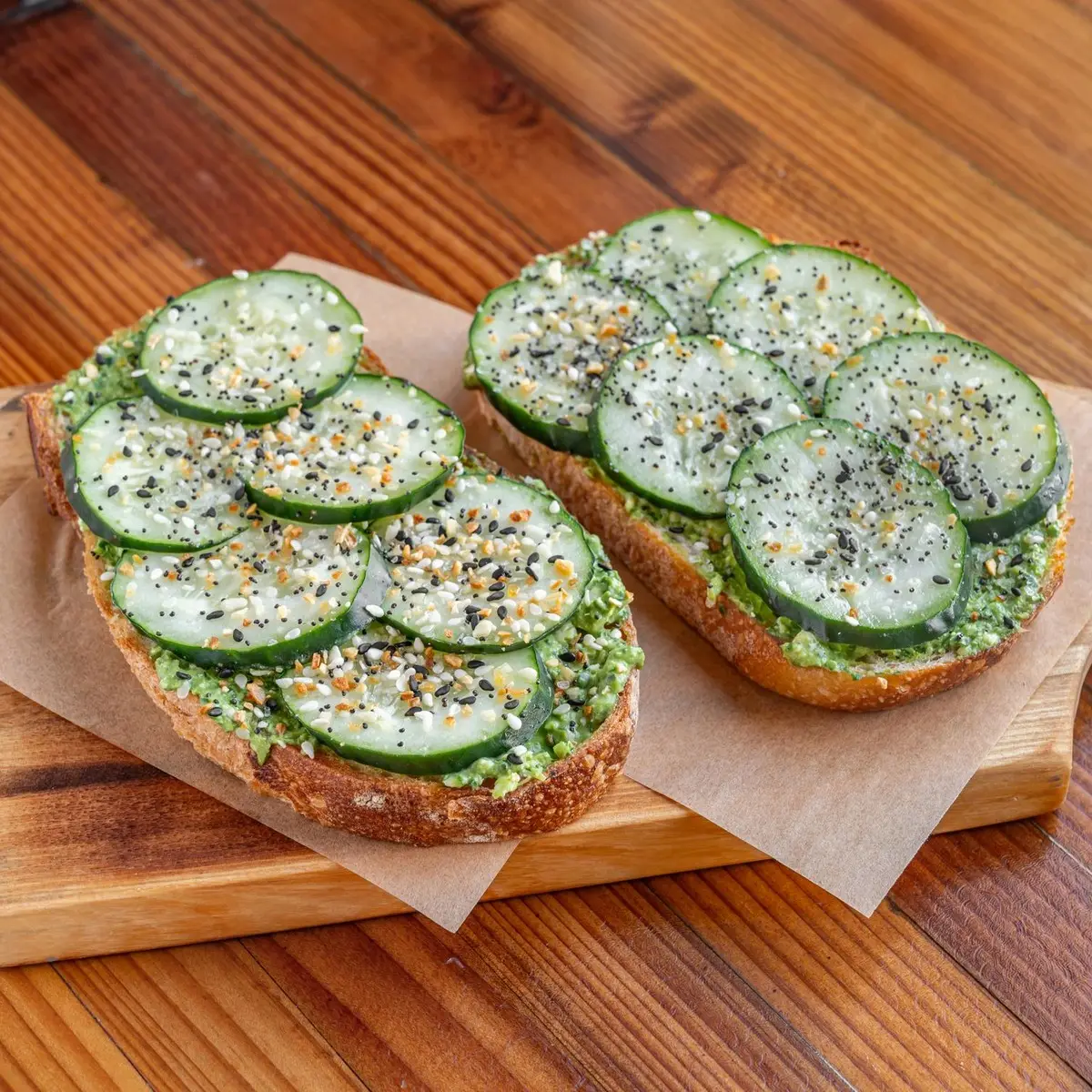 Artichoke & Cucumber Toast at Hops and Beans Cafe