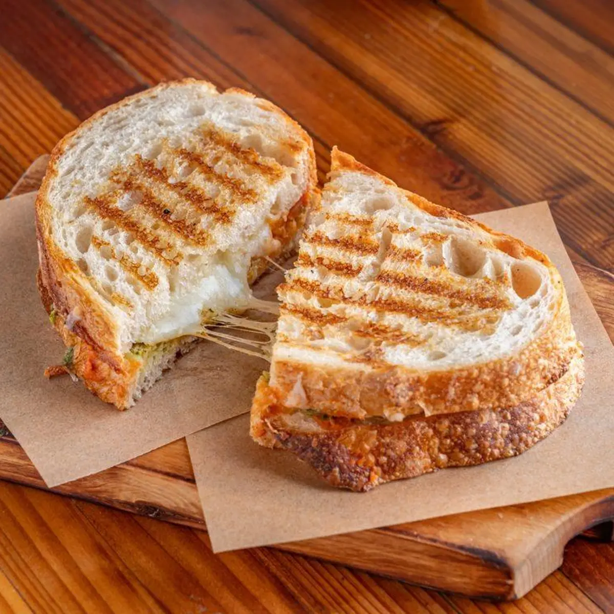 Caprese Grilled Cheese at Hops and Beans Cafe