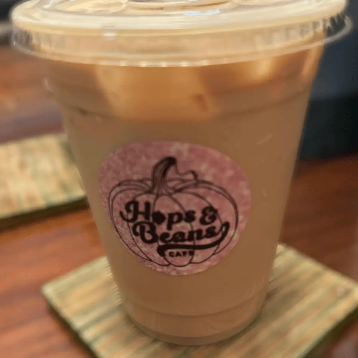 Caramel White Mocha at Hops and Beans Cafe