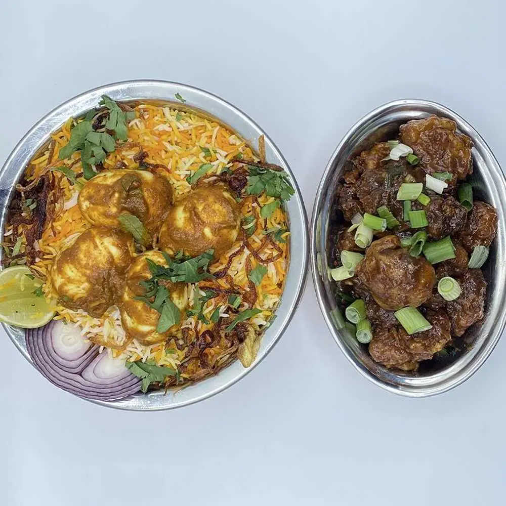 Hyderabadi Egg Biryani+Veg Appetizer Family Pack at Hyderabad Dum Biryani