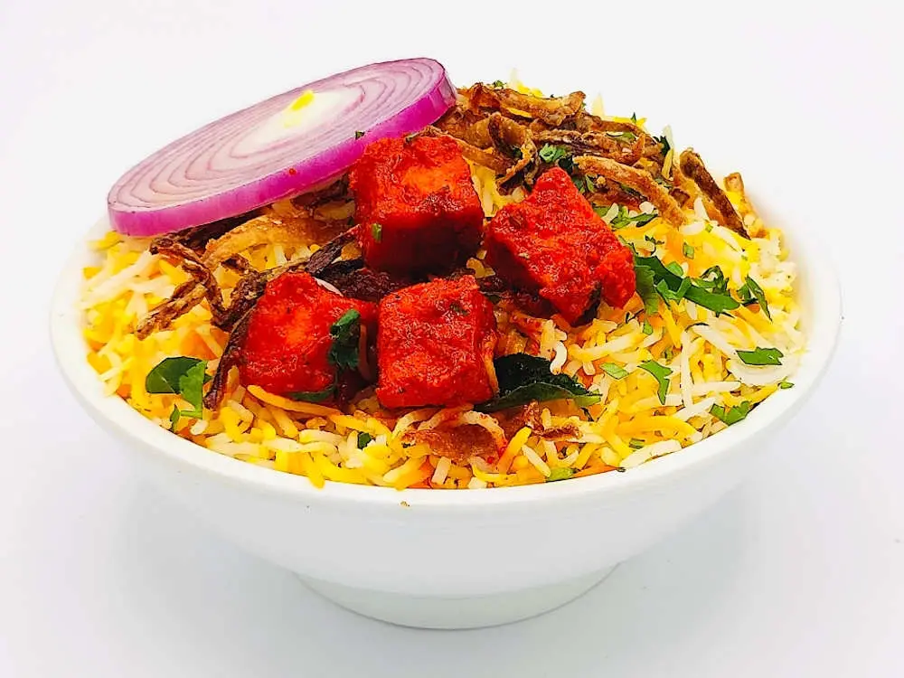 Hyderabadi Paneer 65 Biryani at Hyderabad Dum Biryani