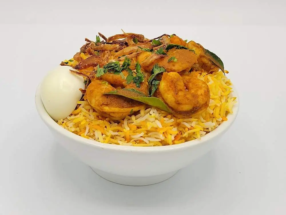 Hyderabadi Shrimp Biryani at Hyderabad Dum Biryani