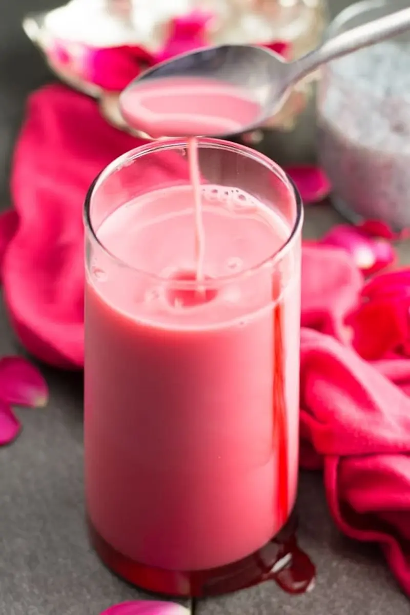 Rose Milk at Hyderabad Dum Biryani