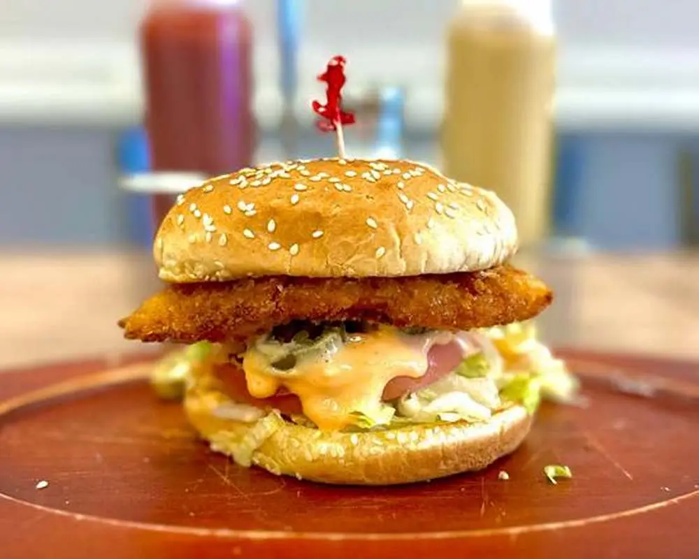 Crispy Chicken Burger at Kabob Fusion