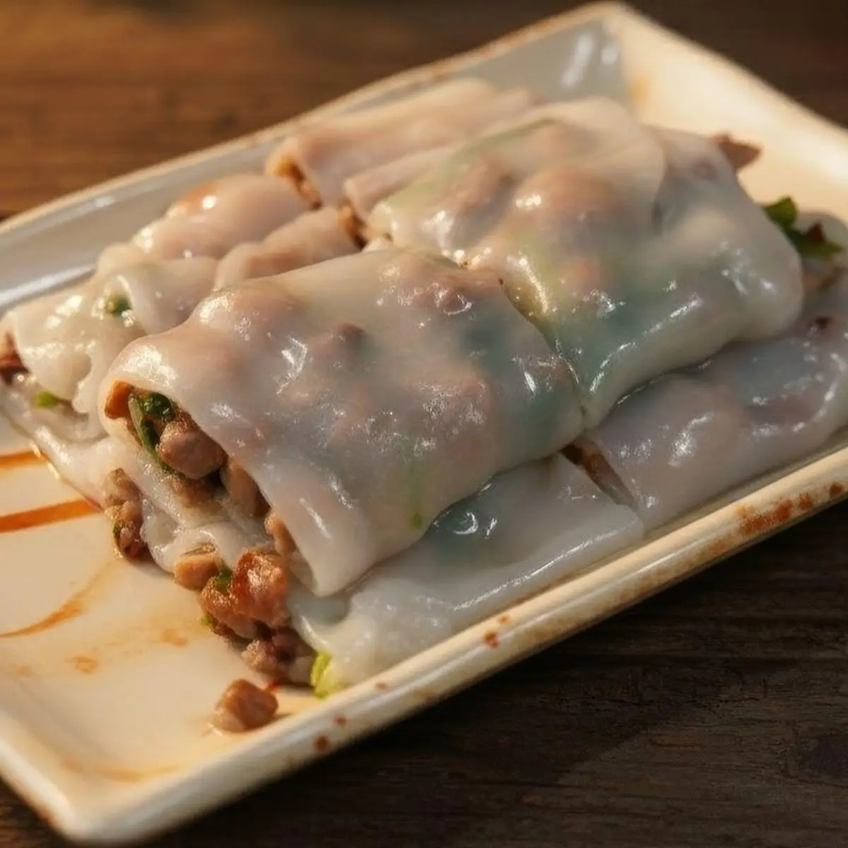 BBQ Pork Noodle Roll-叉烧肠粉 at Kung Fu Dim Sum