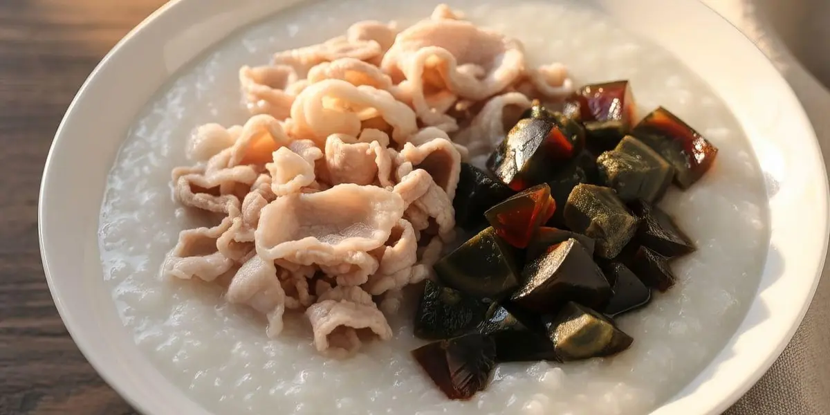 Preserved Egg & Pork Congee-皮蛋瘦肉粥 at Kung Fu Dim Sum