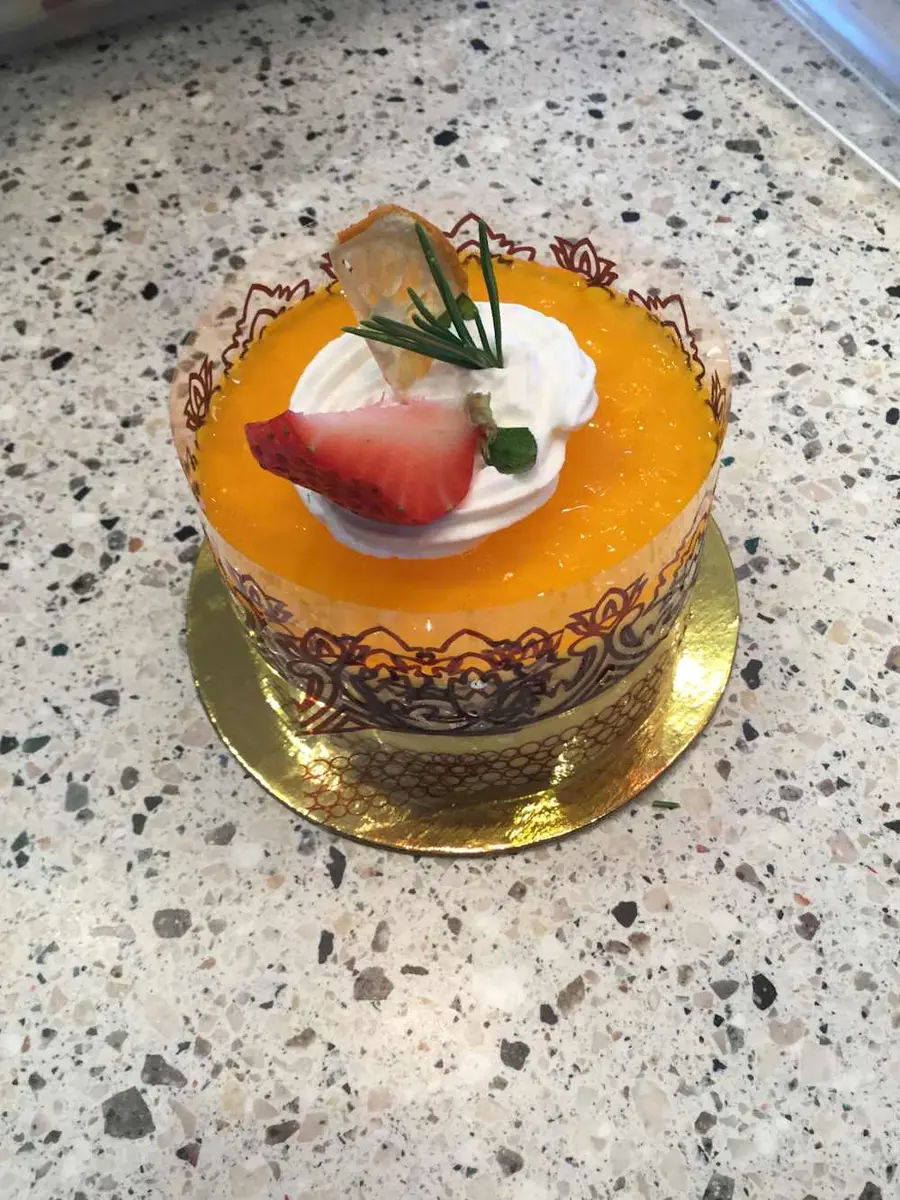 Mango Mousse Cake Slice at Mary's Bakery