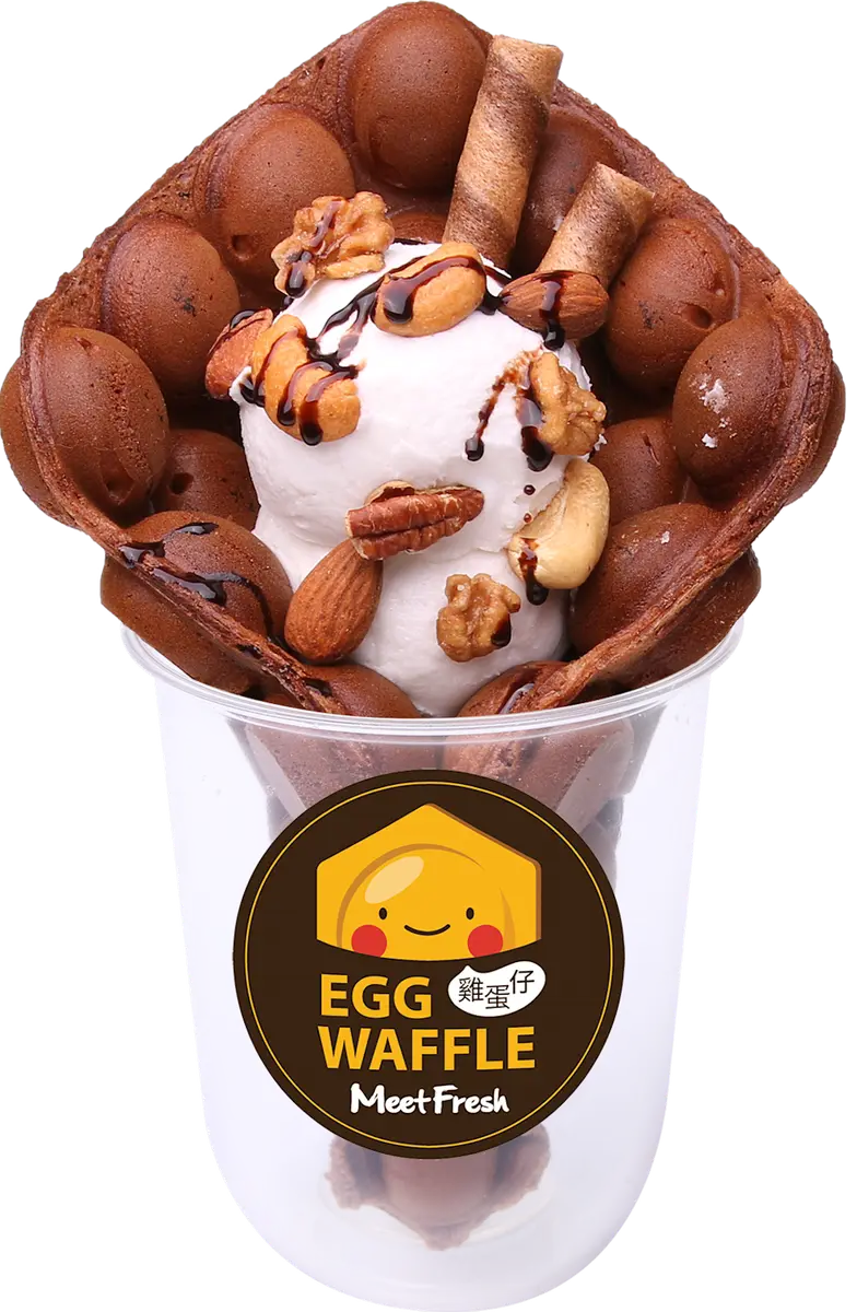Chocolate Deluxe Egg Waffle at Meet Fresh | Fremont