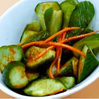 A02. Spicy Cucumbers 麻辣黃瓜 at Milk & Honey Cafe