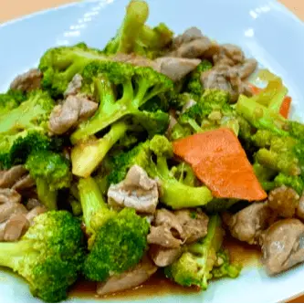 C01. Garlic Chicken /w Broccoli 花椰菜炒雞 at Milk & Honey Cafe