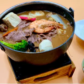 H03. Shacha Beef Pot 台式沙茶牛肉鍋 at Milk & Honey Cafe
